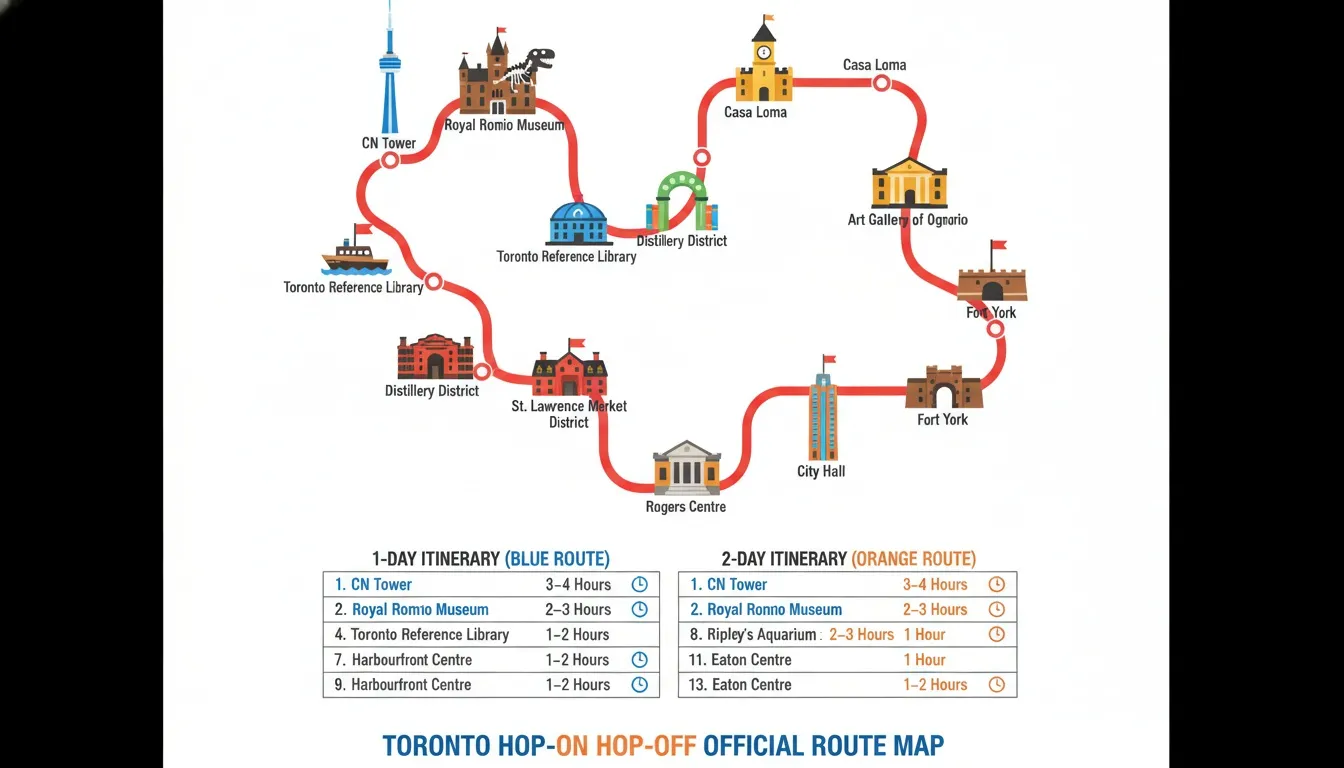 Toronto Hop-On Hop-Off Route Map